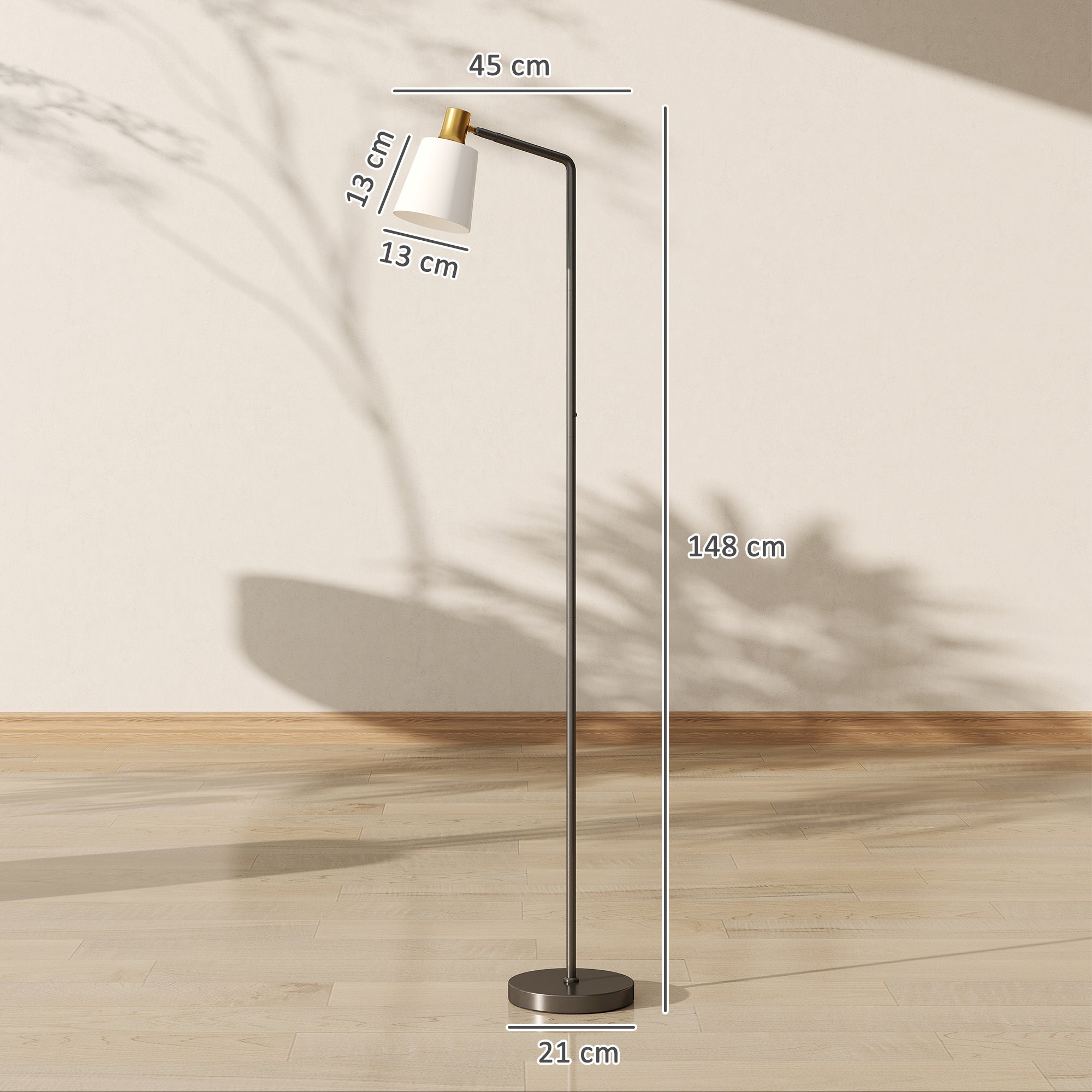 Floor Lamp with 350° Rotatable Head, Modern Standing Lamp with 3000K/4000K/6500K Colour Temperatures for Living Room Bedroom Office, Black