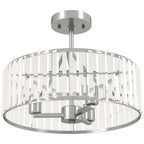Crystal Ceiling Light Fixture, Semi Flush Mount Modern Crystal Chandelier Ceiling Light for Living Room, Bedroom, Hallway, Dining Room, E14 Base 3-Lights, Bulbs Not Included, Silver Tone