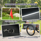 PawHut Dog Bike Trailer, Dog Cart Bicycle Carrier for Small and Medium Pets with 20" Inflatable Rubber Wheels, Grey
