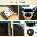 Polished Retro 40-100°C Kettle and Toaster Set - Black