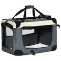 PawHut 60cm Foldable Pet Carrier, with Cushion, for Miniature Dogs and Cats - Grey
