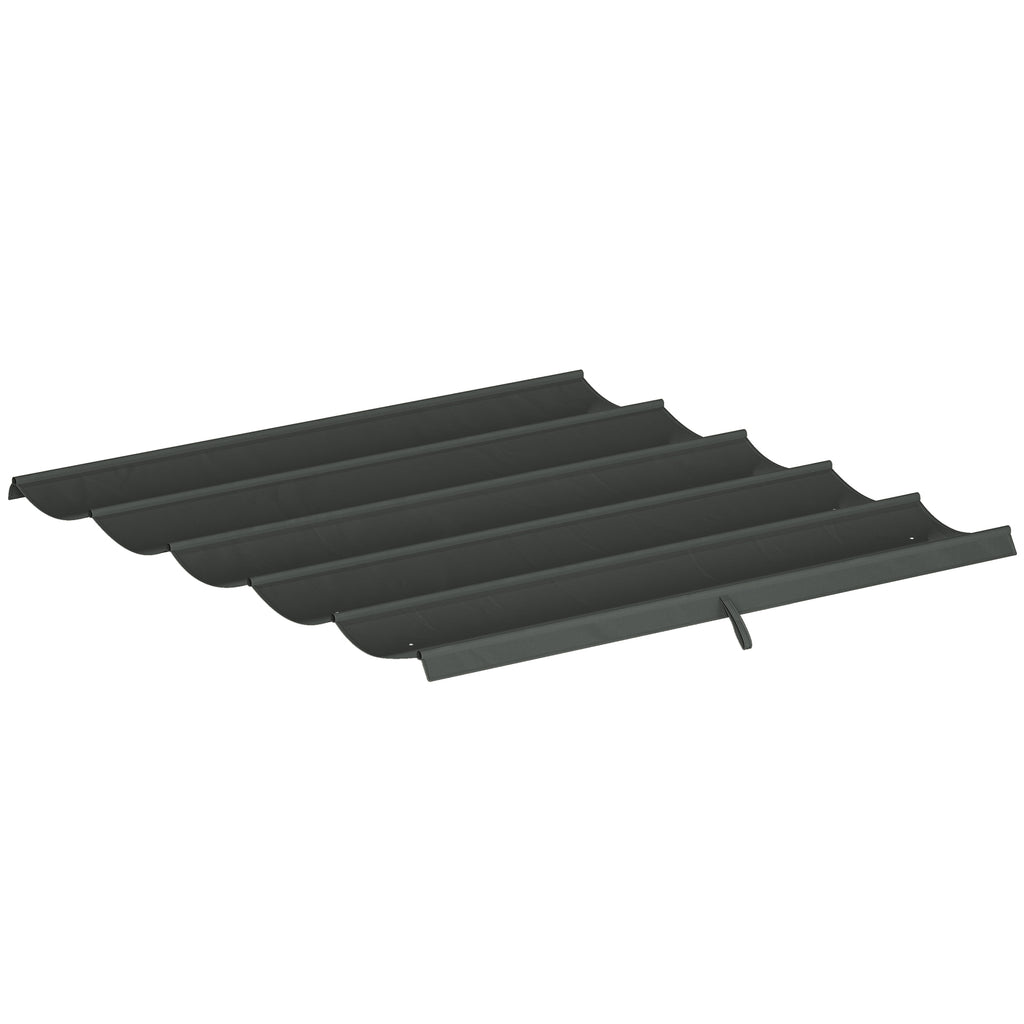 Outsunny Retractable Pergola Cover, 2.55 x 2.5 m Replacement Canopy Fabric for 3 x 3 m Frame, Roof Top Only, Dark Grey