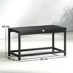 Outsunny Outdoor Coffee Table Side Table with Rectangular Frame for Patio, Balcony, Black