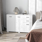HOMCOM Sideboard, Modern Storage Cabinet with 2 Drawers, 3 Doors and Adjustable Shelves, Kitchen Cabinet, White