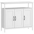 HOMCOM Industrial Kitchen Sideboard with Open Shelf, 2 Cabinets, Adjustable Shelves for Living Room, Dining Room, White