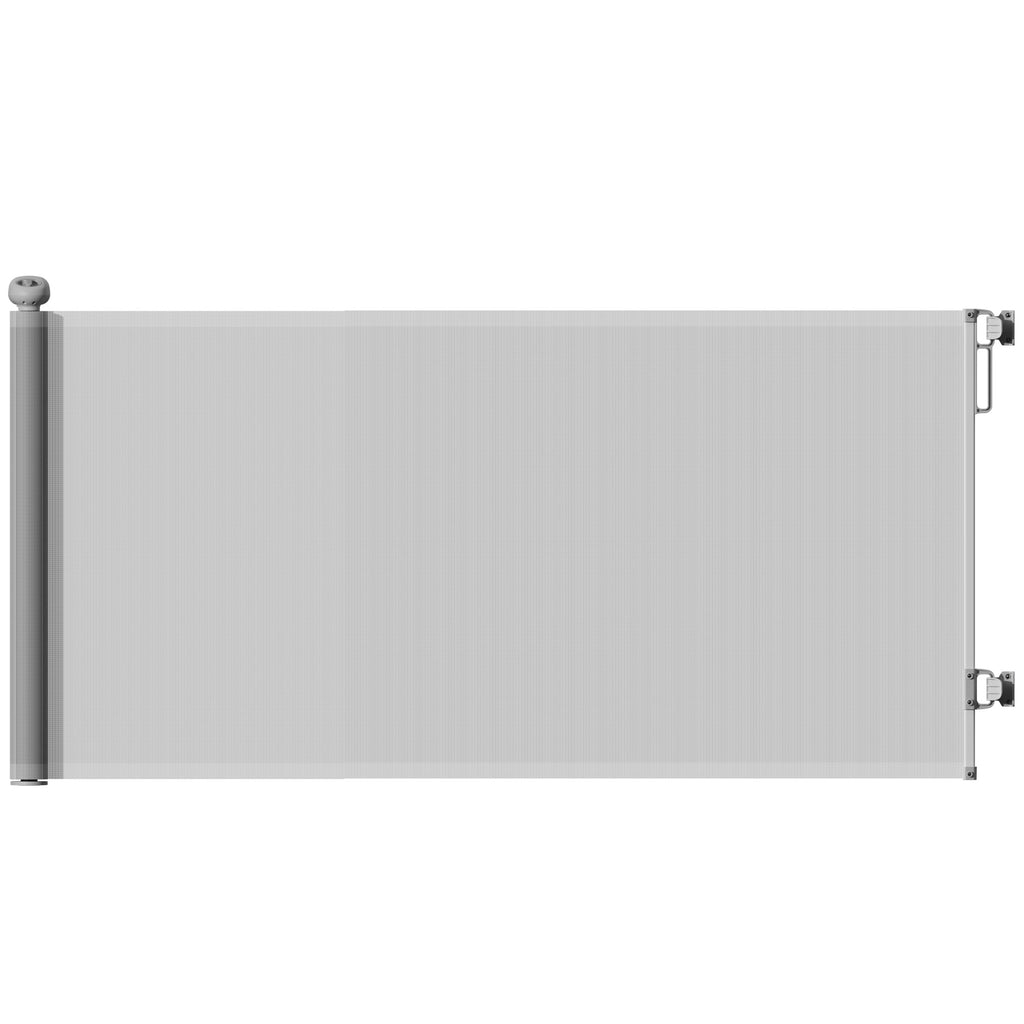 PawHut Retractable Stair Gate Extends Up to 180 cm Wide, Dog Gate for Doorways, Stairways, Hallways, Grey