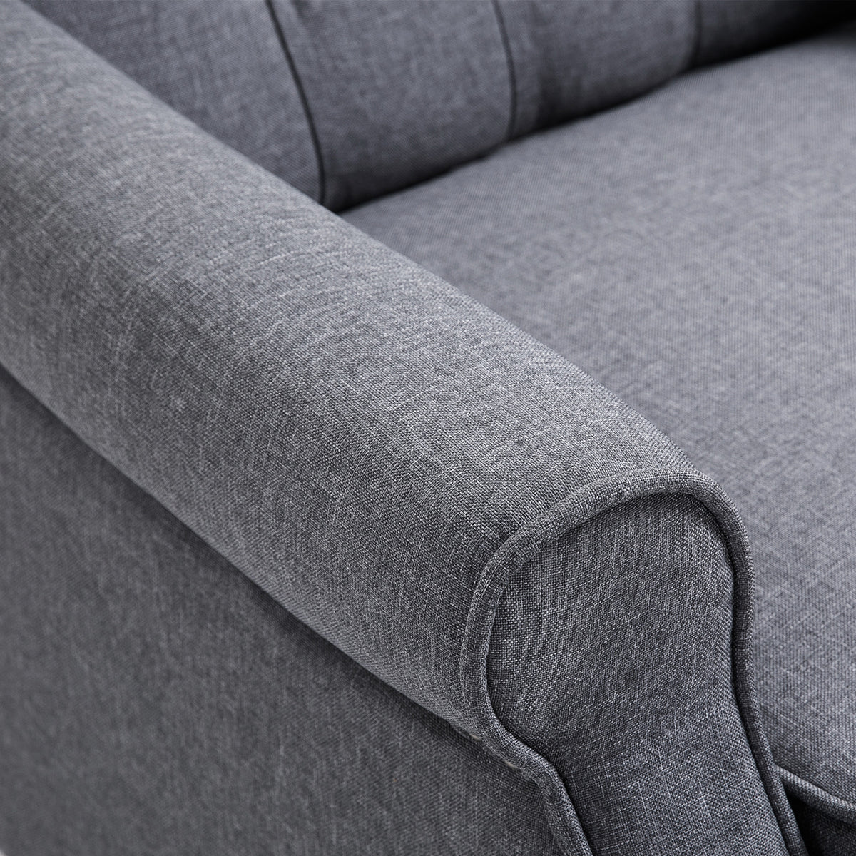 Recliner Armchair, Vintage Reclining Chair with Nail Head Trim, Wingback Chair with Button Tufted Back and Footrest, for Living Room, Grey