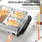 4.5L Stainless Steel Electric Buffet Server, with 3x Trays and Lids, Set of 2