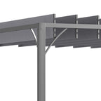 Outsunny 3 x 3(m) Outdoor Pergola with Retractable Roof, Aluminium Louvered Patio Gazebo Canopy, Grey