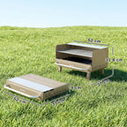 Outsunny Portable BBQ Grill, Charcoal Barbecue Grill with Adjustable Grates, Foldable Legs, Side Shelf for Camping Travel, Khaki