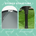 PawHut Outdoor Dog Bed with Removable Canopy, Portable Raised Dog Bed for Camping, Garden & Beach, Water-Resistant UV-Protection Mesh Pet Cot Sun Lounger, for Medium Pets, 76 x 61 x 73 cm, Grey
