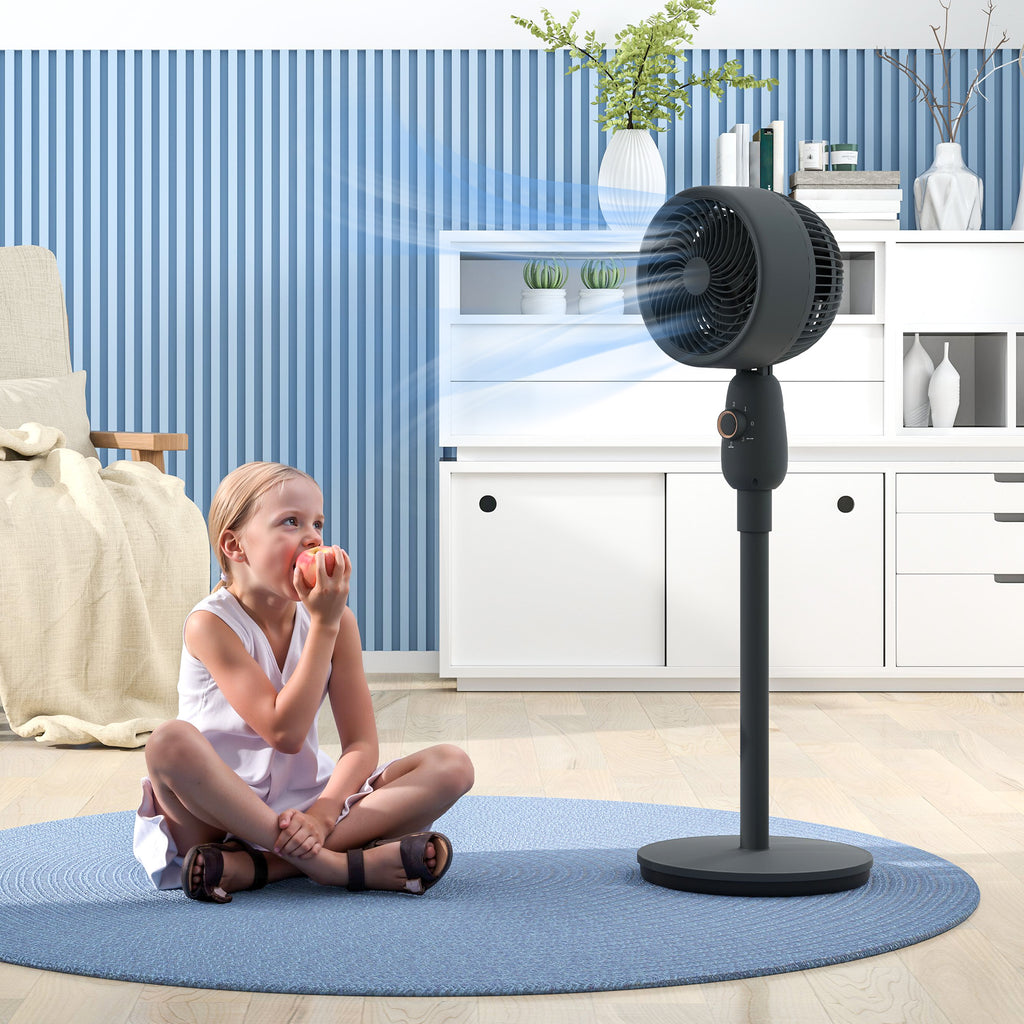 Pedestal Fan, Powerful Air Circulator, 36 Inch Floor Standing Fan with 3 Speed Settings, 70° Oscillating for Bedroom, Home and Office, Grey