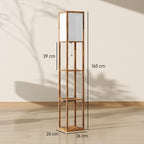 Floor Lamp with Shelves, 4 Layer Standing Lamp with USB Ports, 3 Colour Temperature, Rustic Brown