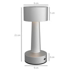 2 Pack Cordless Table Lamp, Touch LED Desk Lamp with Rechargeable Battery, 3 Colour, for Bedroom Living Room, Silver