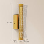 Led Wall Lamp 2 Pack, 9W Modern Indoor Geometric Mesh Wall Light, Colour Temperature Adjustable 3000K/4000K/6500K for Bedroom, Living Room, Hallway, Stairs, Gold Tone