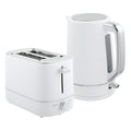 Kettle and Toaster Set, 1.7L 3000W Fast Boil Kettle & 2 Slice Toaster Kitchen Set with 6 Level Browning Controls, Defrost, Reheat, White