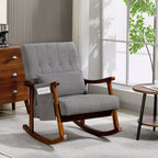 HOMCOM Wood Frame Rocking Accent Chair - Grey
