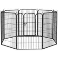 PawHut 8 Panels Heavy Duty Puppy Playpen, for Large, Medium Dogs, Indoor and Outdoor Use - Black