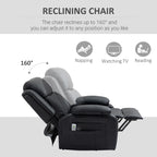 HOMCOM Riser and Recliner Chair with Vibration Massage, PU Leather Power Lift Chair for Elderly, Black