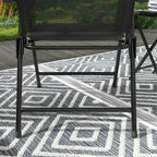 Outsunny Three-Piece Garden Seat Set, with Glass-Top Table - Black
