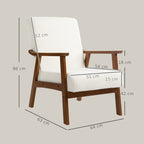 HOMCOM Boucle Seat Mid Century Accent Chair - White