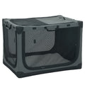 PawHut Soft Dog Crate Pet Travel Crate 90 x 64 x 64 cm with Removable Pad Mesh Window Army Green