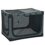 PawHut Soft Dog Crate Pet Travel Crate 90 x 64 x 64 cm with Removable Pad Mesh Window Army Green