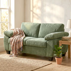 HOMCOM 2 Seater Sofa, 156cm Chenille Loveseat Sofa, Dark Green