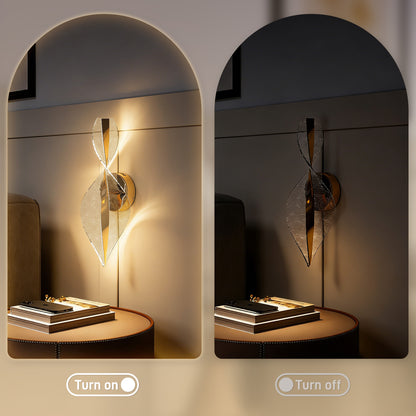 Led Wall Lamp 2 Pack, 13W Modern Indoor Spiral Wall Light, Colour Temperature Adjustable 3000K/4000K/6500K, for Bedroom, Living Room, Hallway, Stairs, Gold Tone