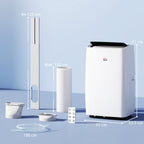 Portable Air Conditioner 12000 BTU BTU, 4-in-1 Air Conditioning Unit, Dehumidifier, Cooling, Fan, Child Lock, 40m²
