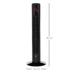 38'' Freestanding Tower Fan, 3 Speed 3 Mode, 12h Timer, 70 Degree Oscillation, LED Panel, 5M Remote Controller, Black