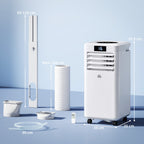 10000 BTU Air Conditioning Unit, 3-in-1 Portable Air Conditioner, Dehumidifier, Cooling Fan with Remote Control, Digital Display, 2 Speeds, 24H Timer, Window Venting Kit, 22m²