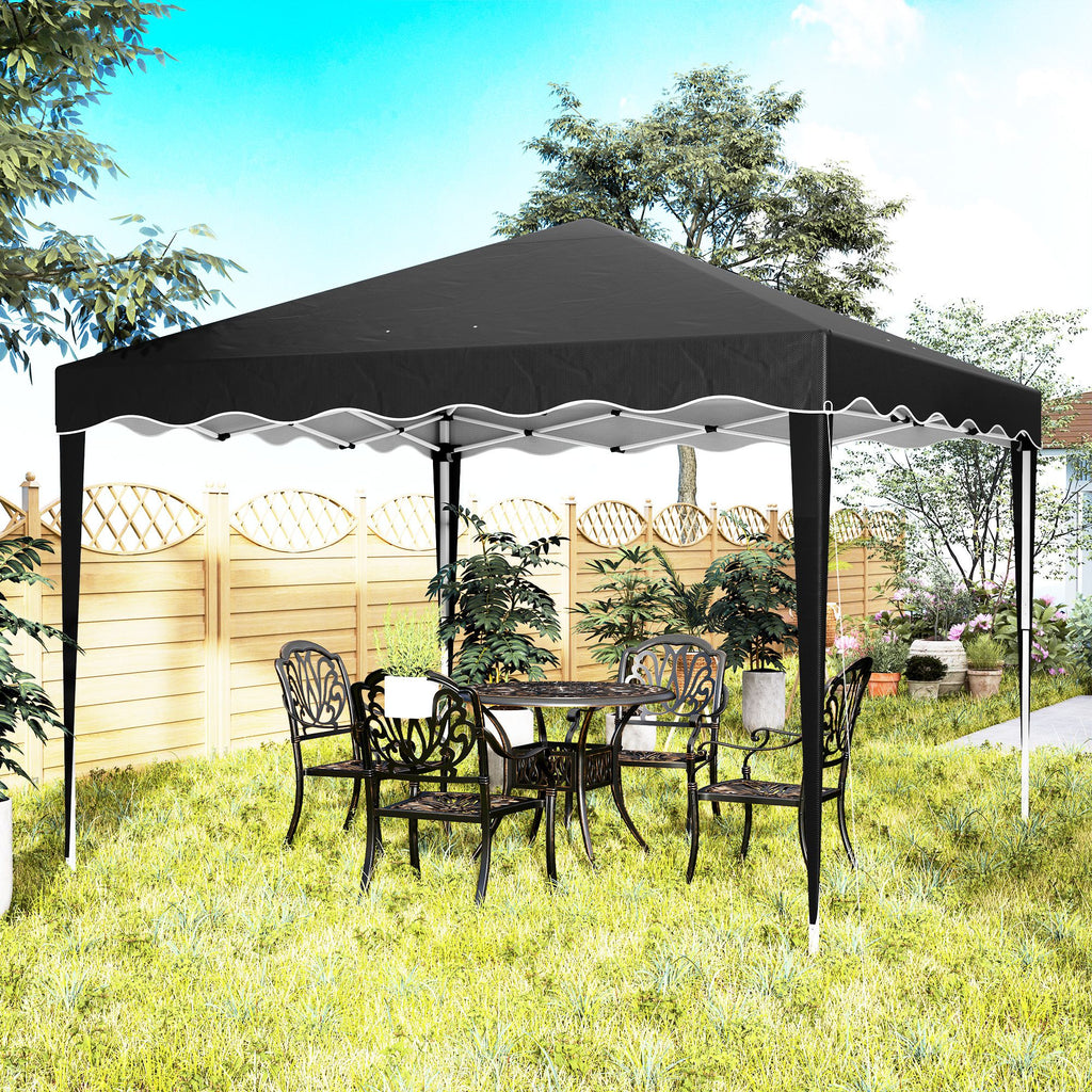 Outsunny 3 x 3cm Adjustable Height Pop-Up Gazebo, with Bag - Black