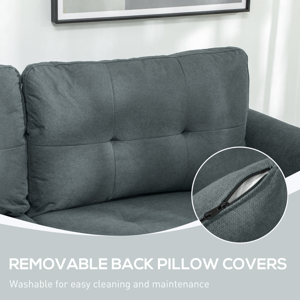 HOMCOM 'L' Shape Modular Storage Sofa - Dark Grey