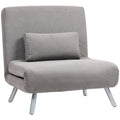 HOMCOM Single Snow Flannel Chair Bed - Grey
