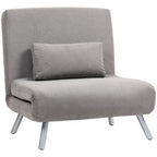 HOMCOM Single Snow Flannel Chair Bed - Grey