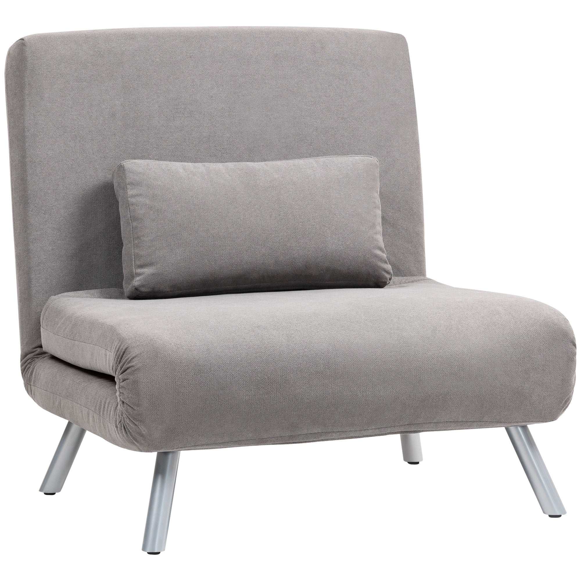 HOMCOM Single Snow Flannel Chair Bed - Grey