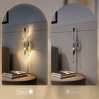 Led Wall Lamp 2 Pack, 13W Modern Indoor Spiral Wall Light, Colour Temperature Adjustable 3000K/4000K/6500K, for Bedroom, Living Room, Hallway, Stairs, Silver Tone