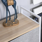 HOMCOM 5 Drawer Linen Basket Storage Unit Home Organisation w/ Shelf Handles Metal Frame Adjustable Feet Hallway Home Dresser Grey