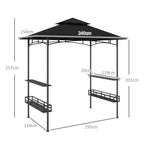 Outsunny 150 x 240cm BBQ Grill Gazebo, with Shelves - Grey