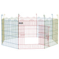 PawHut Pet Playpen Crate, with Eight Panels, Door, for Indoors and Outdoors, 60H x ?156cm