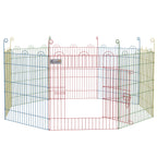 PawHut Pet Playpen Crate, with Eight Panels, Door, for Indoors and Outdoors, 60H x ?156cm
