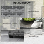 Outsunny 5-Piece Rattan Garden Furniture Set with Cushions - Grey