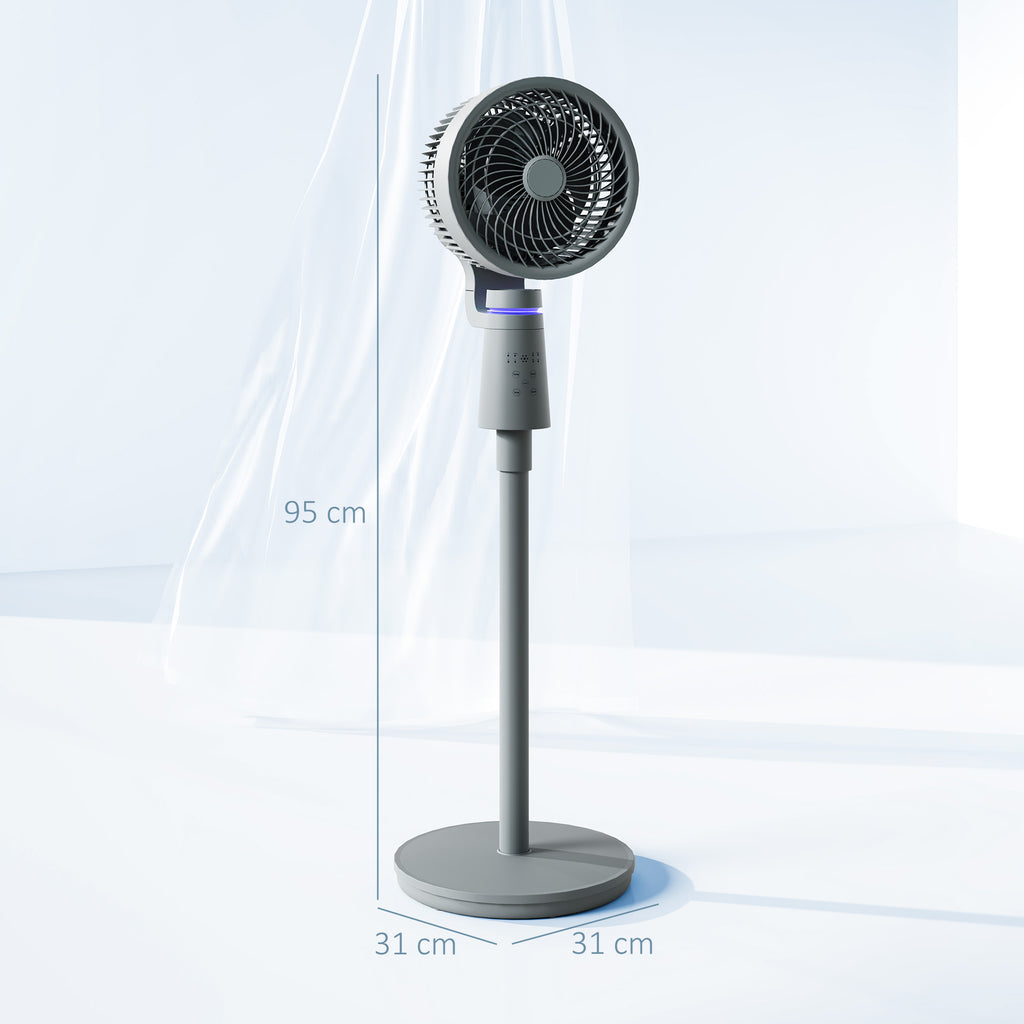 Pedestal Air Circulation Fan with Oscillating, Light Off, Grey
