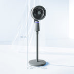 Pedestal Air Circulation Fan with Oscillating, Light Off, Grey
