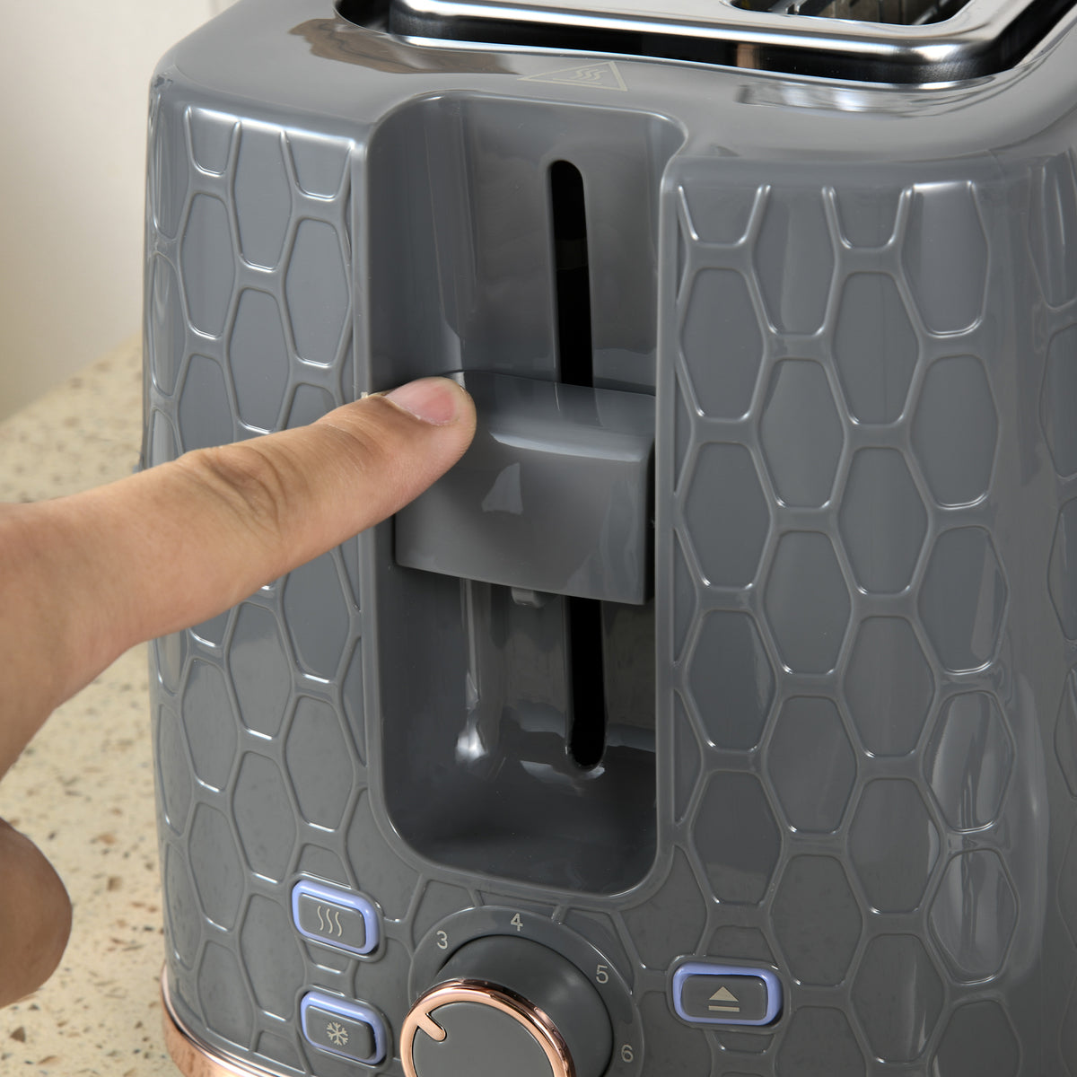 1.7L 3000W Fast Boil Kettle & 2 Slice Toaster Set, Kettle and Toaster Set with Auto Shut Off, Browning Controls, Grey