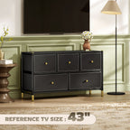 HOMCOM Faux Leather Front Chest of Drawers - Black
