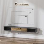 140 cm Floating TV Stand with Storage - Charcoal Grey