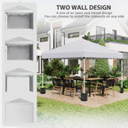 Outsunny 3 x 3 (M) Pop Up Gazebo, UPF 30+ with 2 Sidewalls, Leg Weight Bags and Wheeled Bag, Height Adjustable Party Tent Event Shelter for Garden, Patio, White