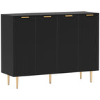 HOMCOM Sideboard Buffet Cabinet, Modern Kitchen Storage Cabinet with Adjustable Shelves and Metal Legs, Black